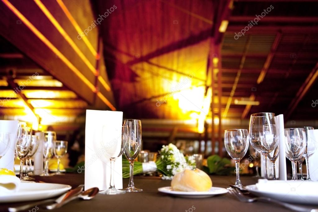 Romantic dinner in restaurant interior