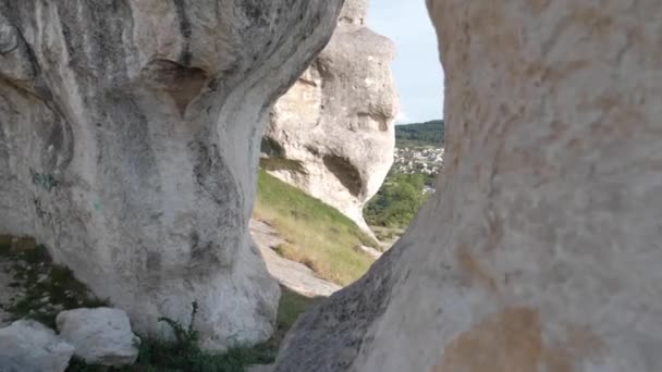 Rocks Summer Panoramic Views Green Mountains — Stock Video