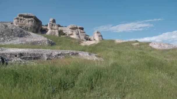 Kamienie Latem Panoramiczne Widoki Zielone Góry — Wideo stockowe