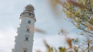  Sahildeki büyük beyaz deniz feneri