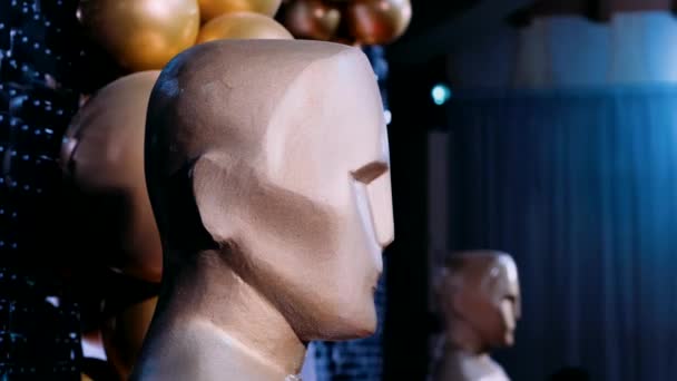 Αγαλματίδια Oscar Αγαλματίδια Του Oscar Μείνετε Στο Τραπέζι Κατά Διάρκεια — Αρχείο Βίντεο
