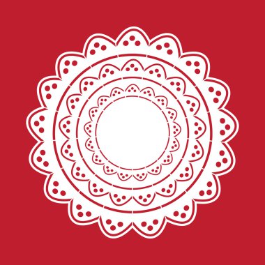 büyük Ajur dantelli kırmızı artalanları güzel zarif peçeteye