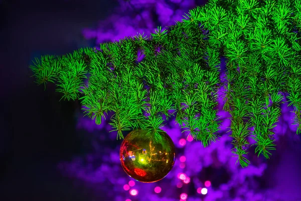 Hermosos Árboles Brillantes Navidad Figuras Parque Ciudad — Foto de Stock