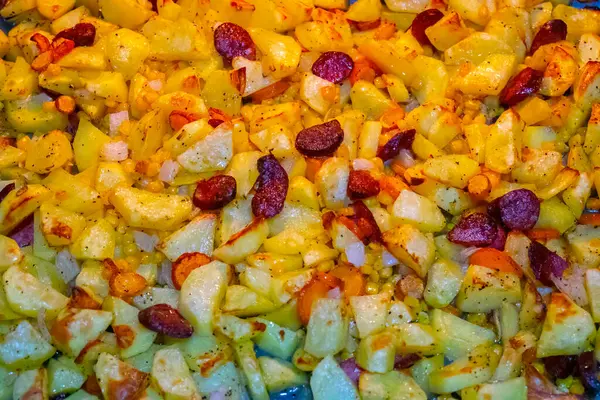 Geroosterde Aardappelen Smaak Gebracht Met Zout Kruiden Paprika — Stockfoto