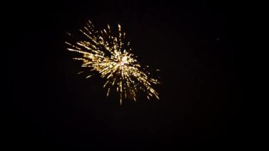 Fireworks in the night sky, closeup