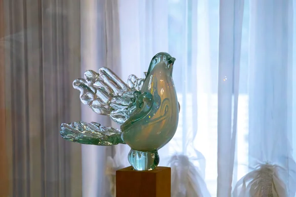 Closeup Glass Pigeon Bird Made Murano — Fotografia de Stock