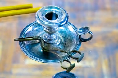 old candlestick in a photo studio
