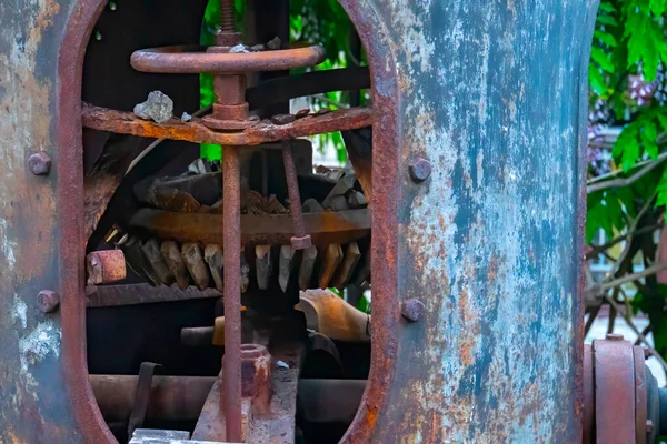 Gears Old Mechanism Rusty Gears Winch Mechanism — Stockfoto