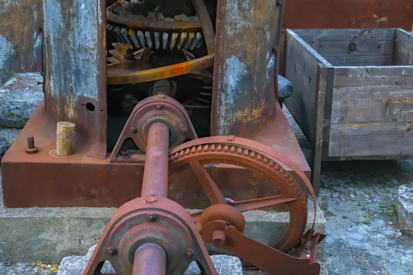 Gears Old Mechanism Rusty Gears Winch Mechanism — Photo