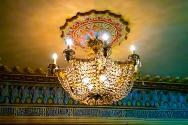 old candelier with many lights