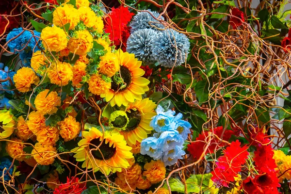 Közelkép Őszi Virágok Háttér Textúra — Stock Fotó