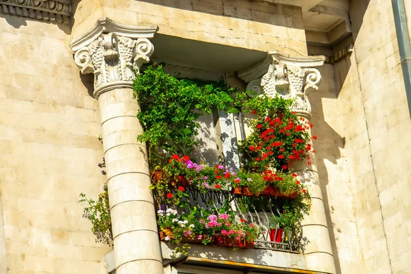 Balcone Decorato Clima Mediterraneo Flora Architettura — Foto Stock