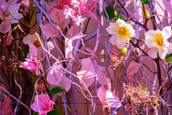 Herbst Rosa Blumen Hintergrund Textur — Stockfoto