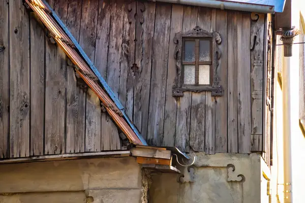 Vecchia Casa Legno Esterno Primo Piano — Foto Stock