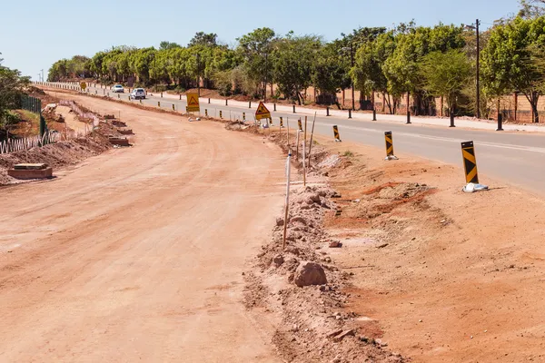 Estrada Ampliação Construção Civil — Fotografia de Stock