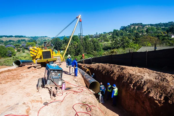 Aquaduct Water Pipes Construction — Stock Photo, Image