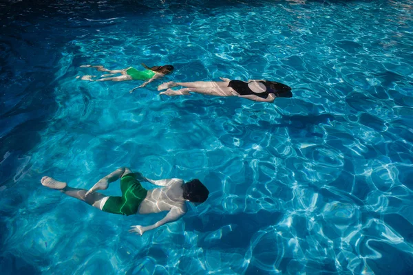 Girls Boy Swim Underwater Pool Summer — Stock Photo, Image