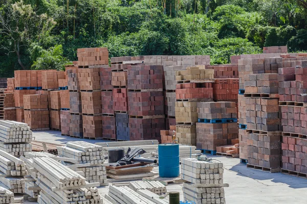 Bricks Blocks Concrete Drying Yard — Stock Photo, Image