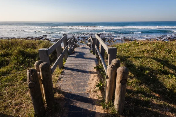 Walkway Steps Beach Waves — Stok Foto