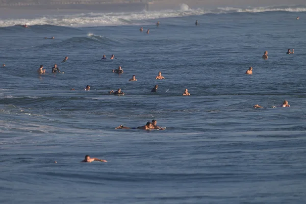 Surfing Summer Waves Crowds — Stock Photo, Image