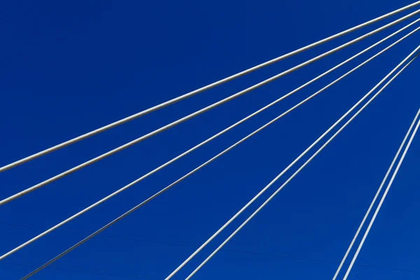 Pedestrian Bridge Cables Blue — Stock Photo, Image