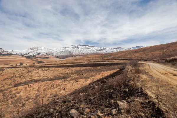 Montañas Nieve Fuego Rompe — Foto de Stock