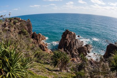 okyanus kayalık sahil şeridi ufuk yuvarlak