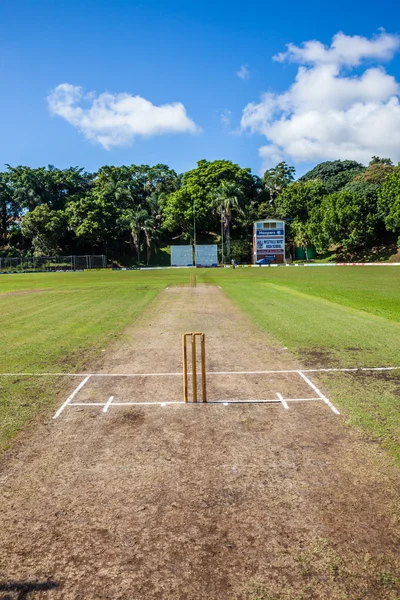 Kriket pitch wickets spor — Stok fotoğraf