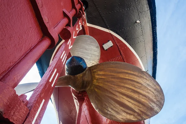 Steam boat mässing propeller — Stockfoto