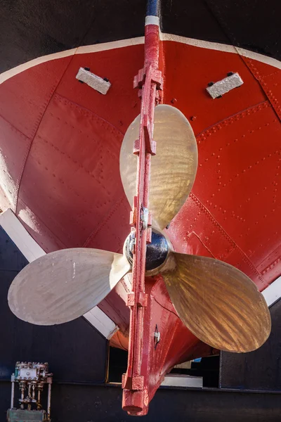 Steam boat mässing propeller — Stockfoto