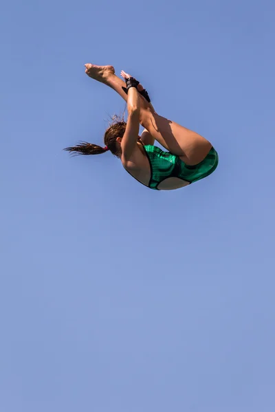 Girl Pool Diving Aquatic — Stock Photo, Image