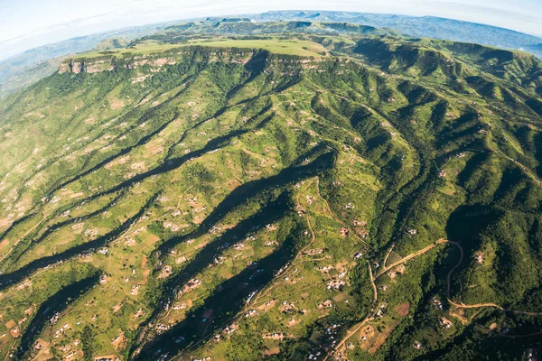 Air Birds Eye View Rural Homes Landscape — Stock Photo, Image