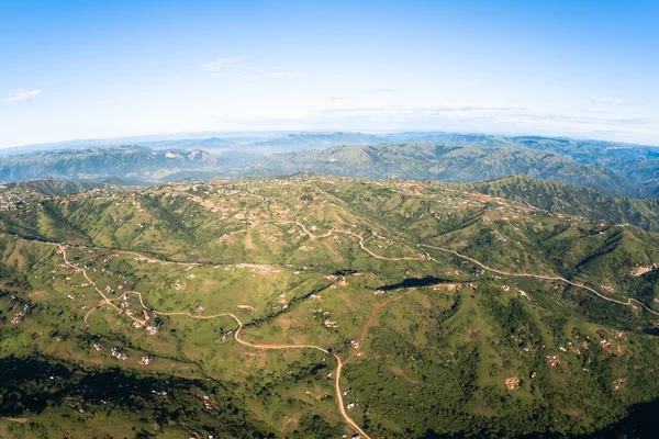 Air Birds Eye View Rural Homes Landscape — Stock Photo, Image