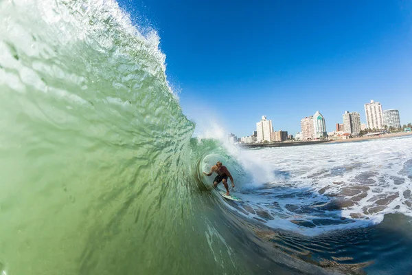 Surfing Wave Tube Ride Ação da água — Fotografia de Stock
