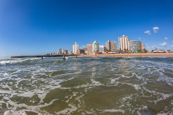 Durban's North Beach Sea waters beach pier — Stock Photo, Image