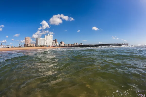 Durban's North Beach Sea waters beach pier — Stock Photo, Image
