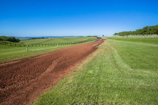 Carrera Caballo entrenamiento hierba arena pista lugar — Foto de Stock