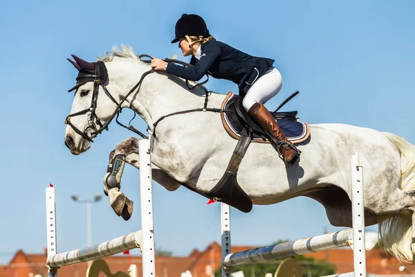 Cavaleiro Equestre Saltando Nacionais — Fotografia de Stock