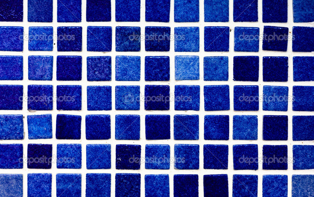 Mosaic Tiles Blue Colors Background Design