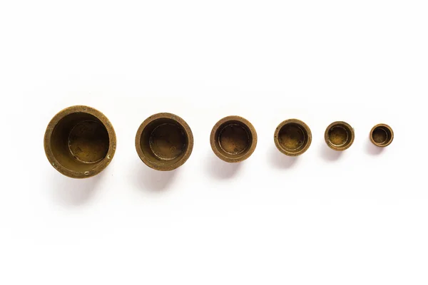 Brass Scale Weights Vintage — Stock Photo, Image