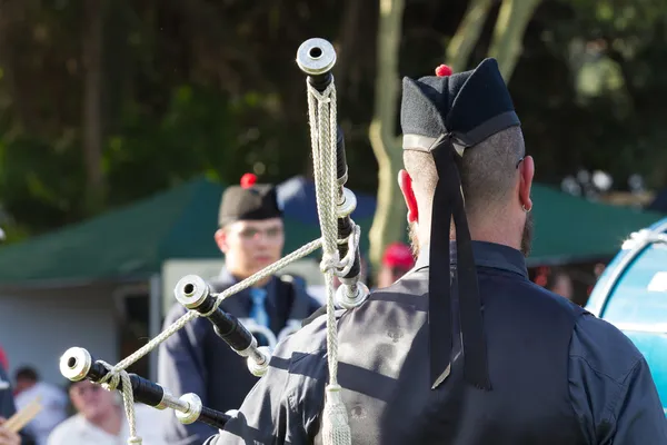 Scottish Pipers Batería Bandas Reuniéndose — Foto de Stock