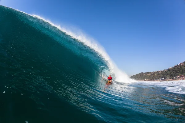 Surfing organ-gränsen blått vinkar närbild vatten åtgärd — Stockfoto
