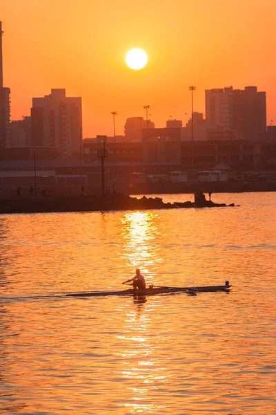 Regatta Rowing Skull Sunrise Color — Stock Photo, Image