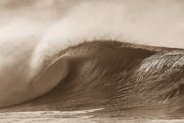 Ocean Wave Crashing Sepia Vintage — Stok Foto