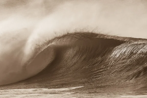 Onda do oceano Bater Sepia Vintage — Fotografia de Stock