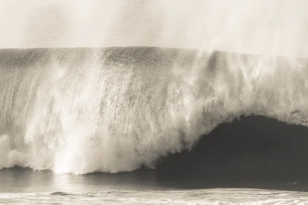 Ocean Wave Crashing Preto Branco Vintage — Fotografia de Stock