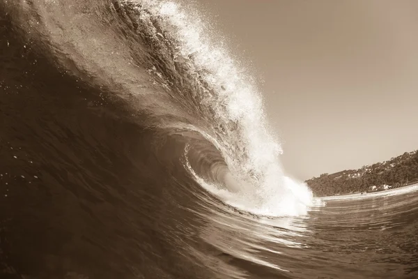 Ocean Wave crashen Sepia Vintage — Stockfoto