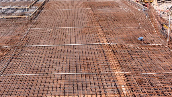 Construcción Barras Metal Acero Industrial Alambre Atado Estructura Primer Plano — Foto de Stock