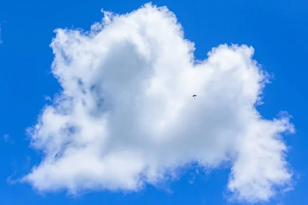 Skydiving Dykare Extrem Livsstil Hög Höjd Flygning Jord Mot Blå — Stockfoto