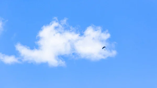 Parachutespringen Duikers Extreme Levensstijl Hoge Hoogte Vlucht Aards Tegen Blauwe — Stockfoto